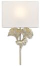 Currey & Company Gingko Distressed Silver Leaf Wall Sconce-0
