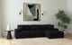Elements International Arizona 3-Piece Steno Black Right-Arm Facing Sectional and Chaise-1