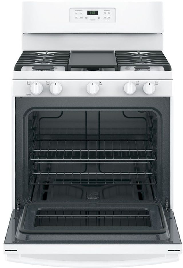 GE® 30" White Freestanding Gas Range-1
