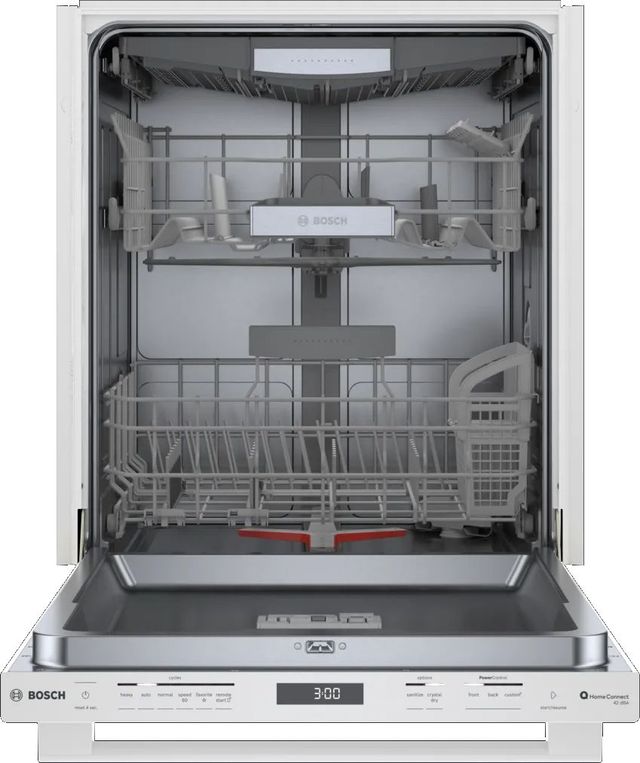 Bosch® 800 Series 24" White Top Control Built In Dishwasher-2