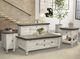 International Furniture Direct Stone Weathered Gray Rectangular Cocktail Table with Ivory Antiqued Base-1