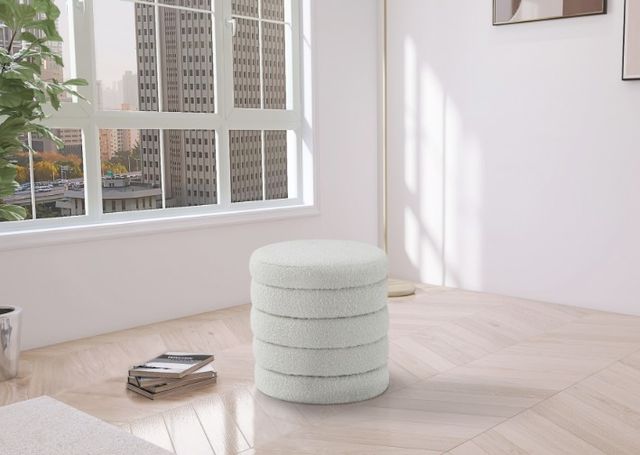 Meridian Furniture Aphia Cream Upholstered Stool-2