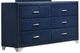 Coaster® Melody Pacific Blue 6-Drawer Upholstered Dresser and Mirror-1