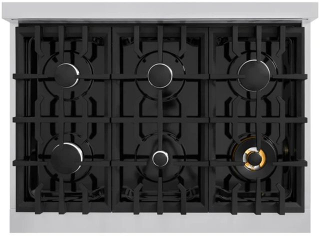 ZLINE Classic Series 36" Stainless Steel Pro Style Dual Fuel Range with Black Matte Door-1