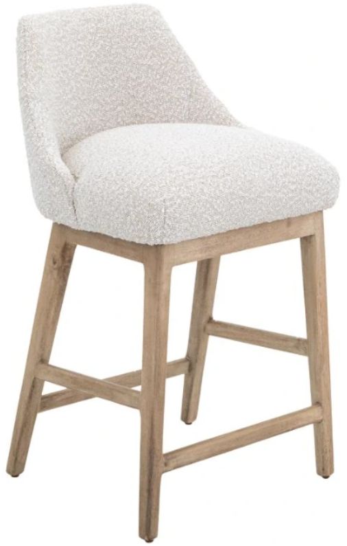 International Furniture Direct Emma Lacquer White/Pearl Barstool -0