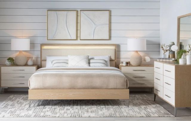 Legacy Classic Biscayne Alabaster/Malabar Queen Upholstered Panel Bed-3