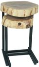 A & B Home Elliot 2-Tier Wood Nesting Tables with Black Iron Legs-2