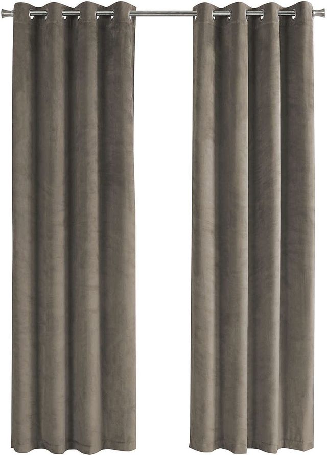 Monarch Specialties Inc. 2-Piece Taupe 52" x 84" Room Darkening Curtain Panel Set-0