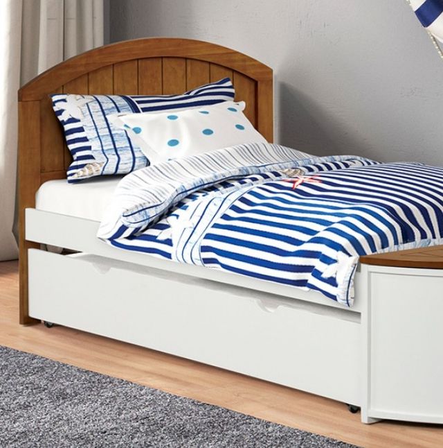 Furniture of America® Poseidon Oak/White Twin Captain Bed -2