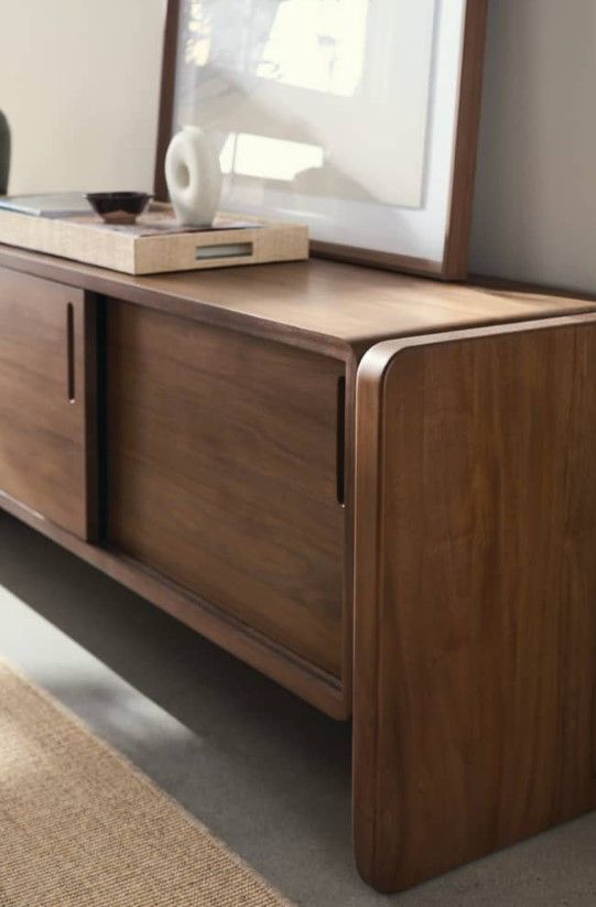 Rowe® Nova Light Brown Sliding Door Credenza-2