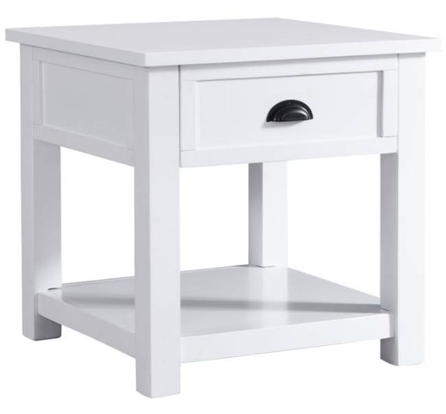 Mazin Furniture Champlain White 1-Drawer End Table-0