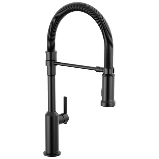 Delta Cordova™ Matte Black Single Handle Kitchen Faucet with Spring Sprout-0