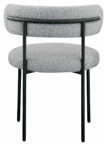 Meridian Furniture Beacon Grey/Black Boucle Upholstered Dining Chair-2