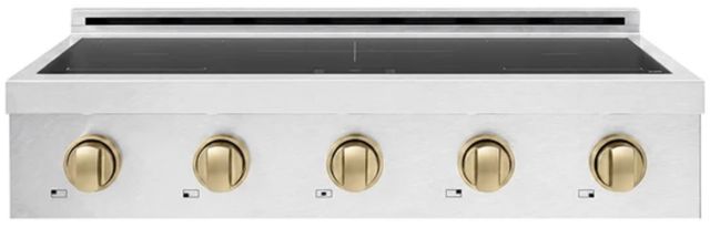 ZLINE Paramount 36" Stainless Steel Induction Rangetop with 5-Element Cooktop and Champagne Bronze Accents-0