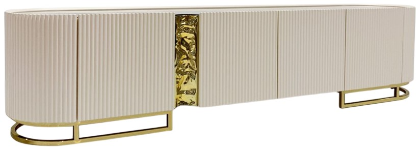 Michael Amini® Lisbon Silken Matte Cream Media Cabinet | Jack's