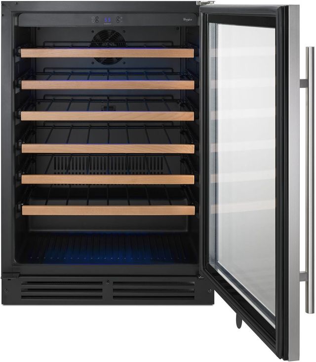 Whirlpool® 24" Black Stainless Steel Wine Cooler-1