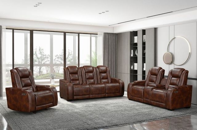 New Classic® Home Furnishings Chester Brown Power Reclining Sofa-1