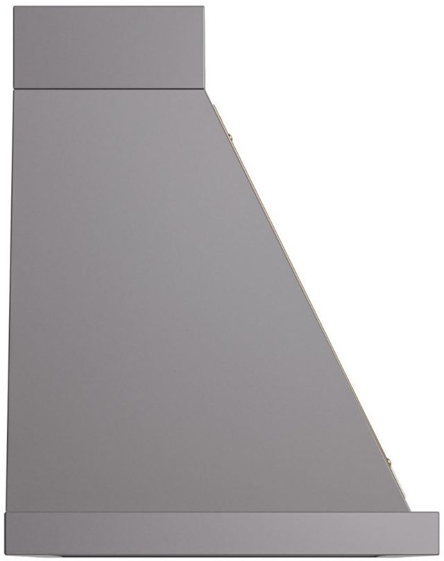Ilve® Nostalgie II Noblesse 40" Graphite Matte Wall Mounted Range Hood with Brass Trim-2