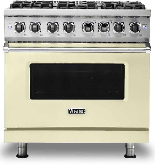 Viking® 5 Series 36" Vanilla Cream Pro Style Dual Fuel Liquid Propane Range-0