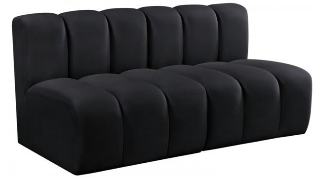 Meridian Furniture Arc 2-Piece Black Velvet Sectional-0
