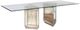 Bassett Mirror Murano Glass Top Double Pedestal Dining Table with Mirror Silver Leaf Base -0