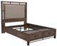 Michael Amini® Crossings Beige/Reclaimed Barn Eastern King Upholstered Panel Bed-1