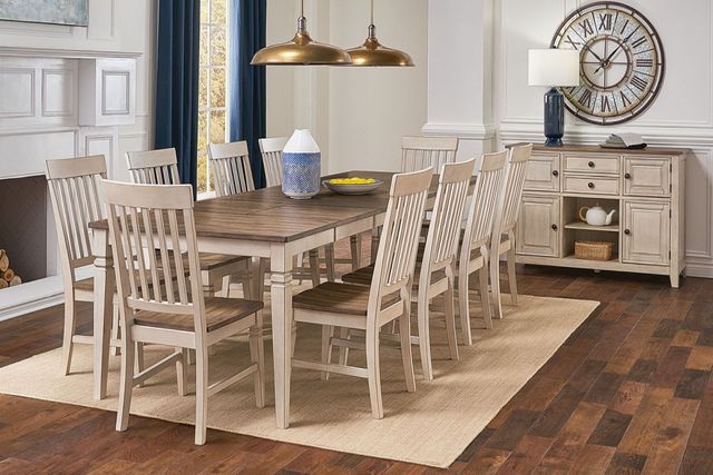 A-America® Beacon Peppercorn/Smoky White Slatback Dining Side Chair-1