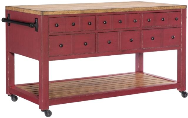 Legacy Classic Vintage Market Barnwood Oak/Spiced Apple Kitchen Island-0