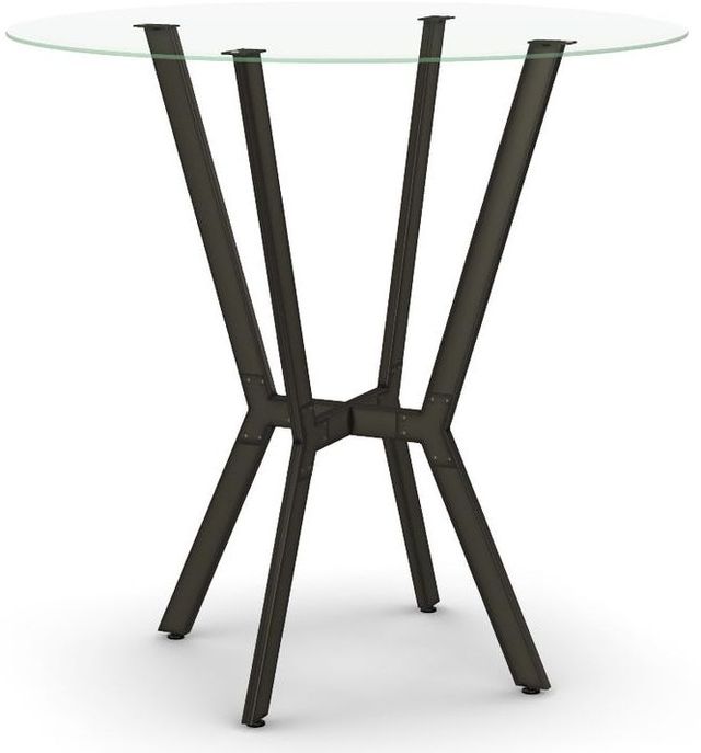 Amisco Norcross Clear Beveled Glass Round Bar Table-0