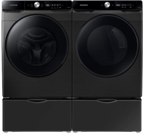 Samsung Brushed Black Front Load Laundry Pair-1