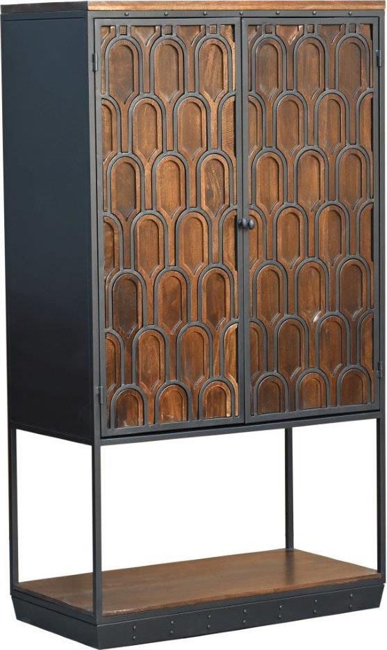 Jaipur Furniture Medrano Black/Brown Tall Cabinet-0