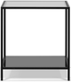 Korson Furniture Marini Glass Top End Table with Black Metal Base -1