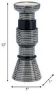 Sagebrook Home Cotton/Navy Blue Pillar Candle Holder-4