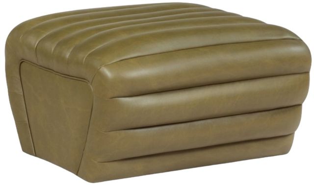 Meridian Furniture Vega Olive Leather Upholstered Ottoman-0