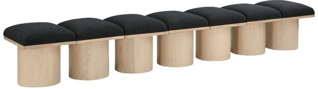 Meridian Furniture Pavilion 7-Piece Black/Natural 109" Modular Bench Set-0