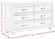 Elements International Fort Worth White 6-Drawer Dresser-2