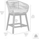 Armen Living Tutti Frutti Black/Gray Fabric/Rope/Wood Outdoor Bar Stool-2