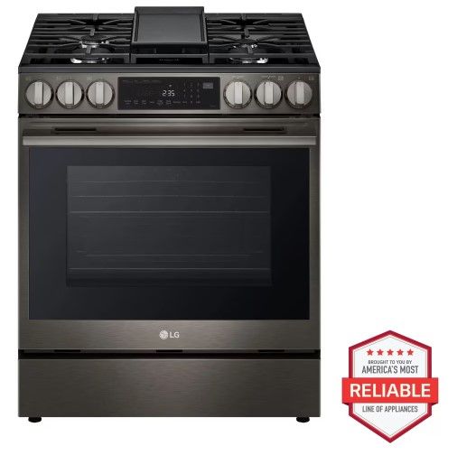 LG 30" Black Stainless Steel Smart Slide-In Gas Range with ProBake Convection® and InstaView®-1