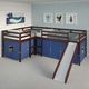 Donco Kids Dark Cappuccino L-Shape Twin/Twin Loft Bed-1