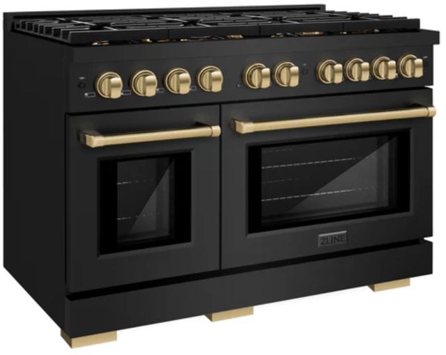 ZLINE Autograph Edition 48" Black Stainless Steel Pro Style Gas Range-3