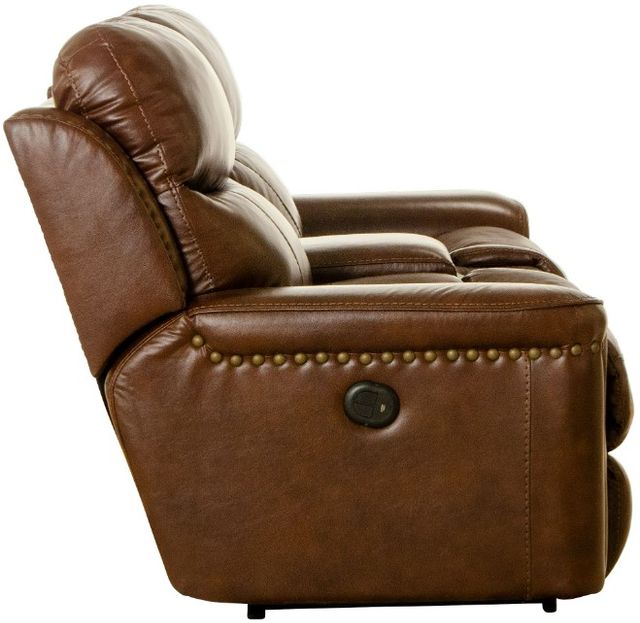 Catnapper® Ceretti Brown Leather Power Reclining Console Loveseat-4