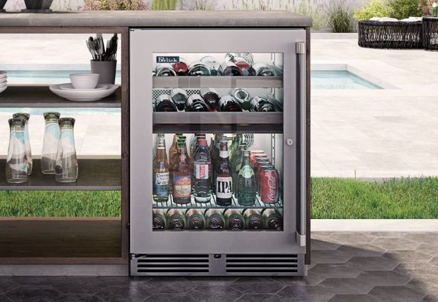 Perlick® Marine & Coastal Series 24'' 5.2 Cu. Ft. Panel Ready Glass Door Built-In Beverage Center-1