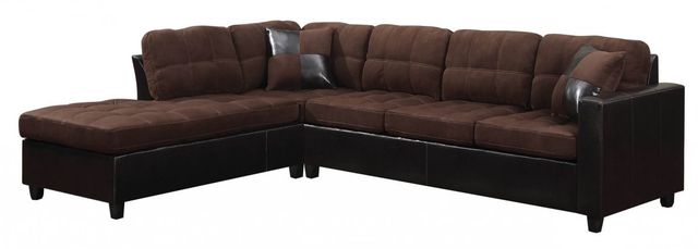 Coaster® Mallory Chocolate Brown 3 Piece Upholstered Sectional-0