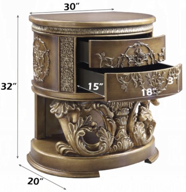 ACME Furniture Constantine Brown/Gold Nightstand-2