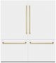 ZLINE Autograph Edition 72" 39.6 Cu. Ft. White Matte Built-In French Door Refrigerator with Water Dispensers, Ice Makers, and Champagne Bronze Accents-0