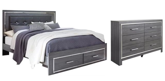 Signature Design by Ashley® Lodanna 2-Piece Gray Queen Panel Storage Bed Set-0