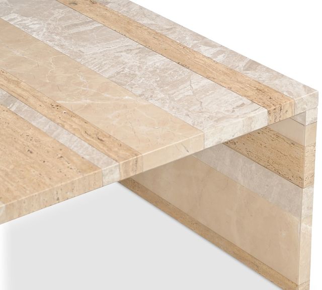 Moe's Home Collection Rosa Beige/Grey/Panther Mixed Marble Coffee Table-3