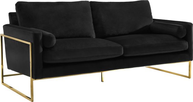 Meridian Furniture Mila Black Velvet Sofa-0