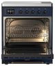 Ilve® Majestic III 30" Midnight Blue Pro Style Induction Range with Solid Door and Burnished Trim-1