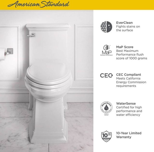 American Standard Town Square® S Linen Right Height® Elongated One-Piece Toilet with Seat-3